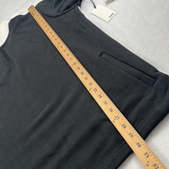 NEW Swet Tailor 1/4 Zip M, L, XXL Black White Stretch Microfleece Slalom Stripe - Picture 15 of 16